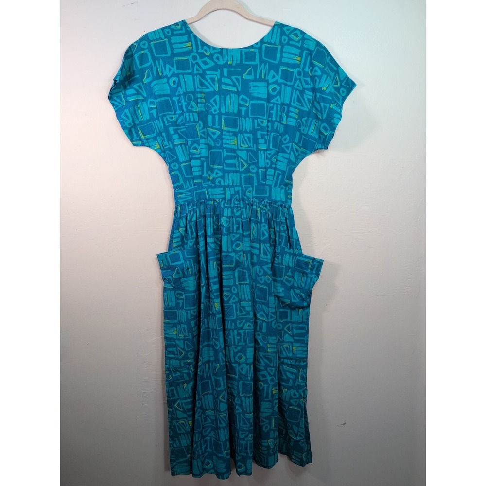 Holt Renfrew Vintage Blue & Yellow Dress Approximate Small See Description